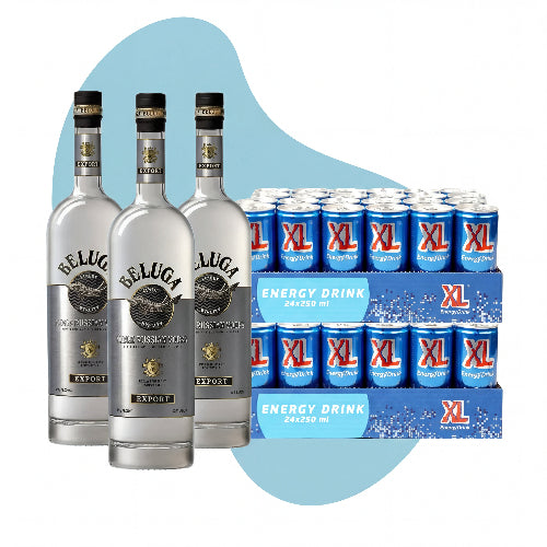 Party pack 3 liters Beluga vodka and 2 XL trays